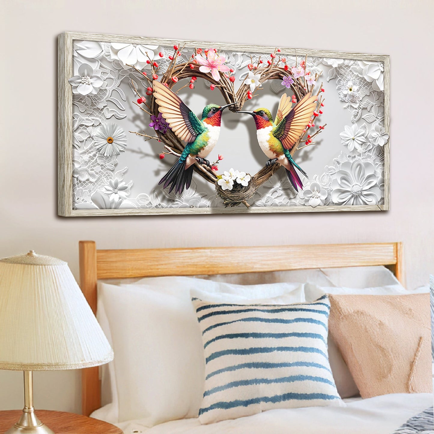 3D Hummingbirds Canvas Wall Art IV