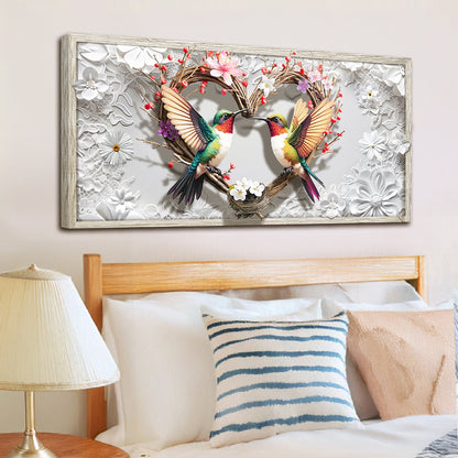 3D Hummingbirds Canvas Wall Art IV