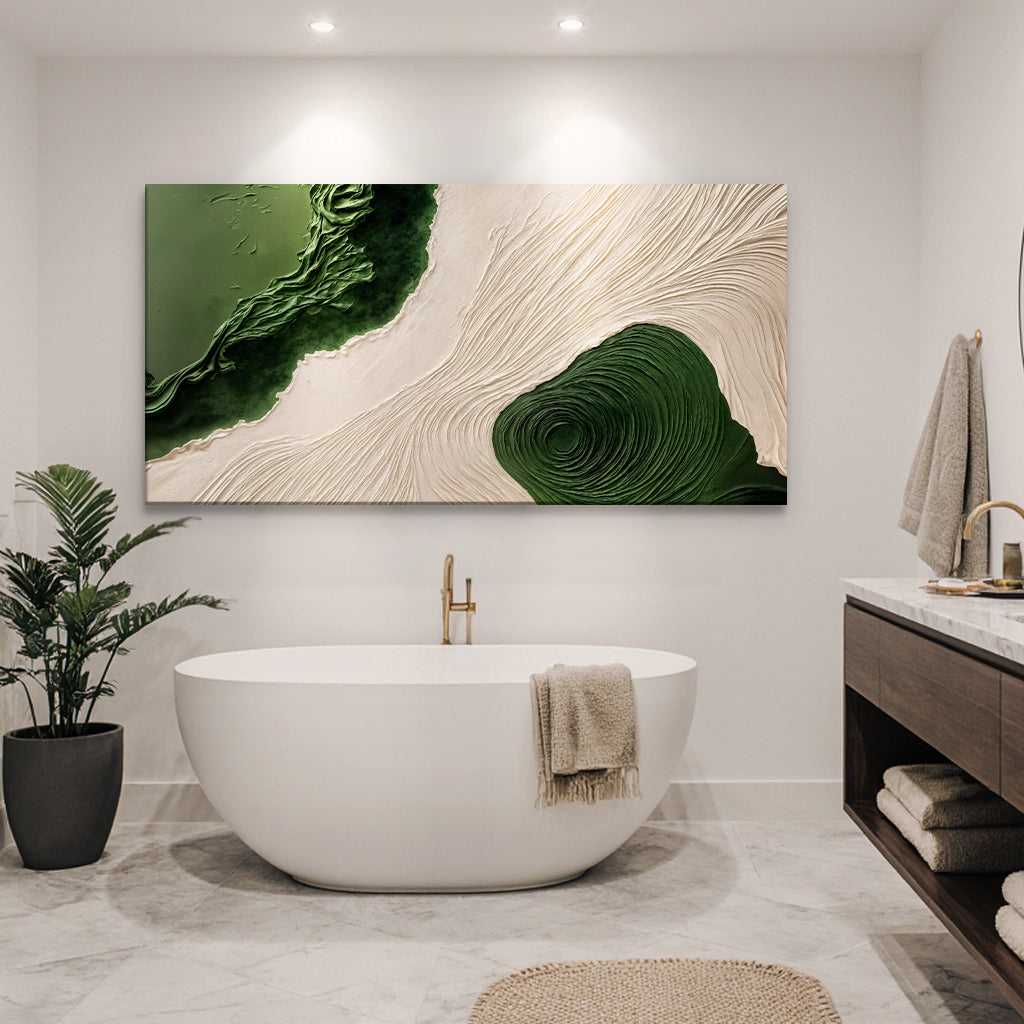 Green Rivers Abstract Canvas Wall Art XII
