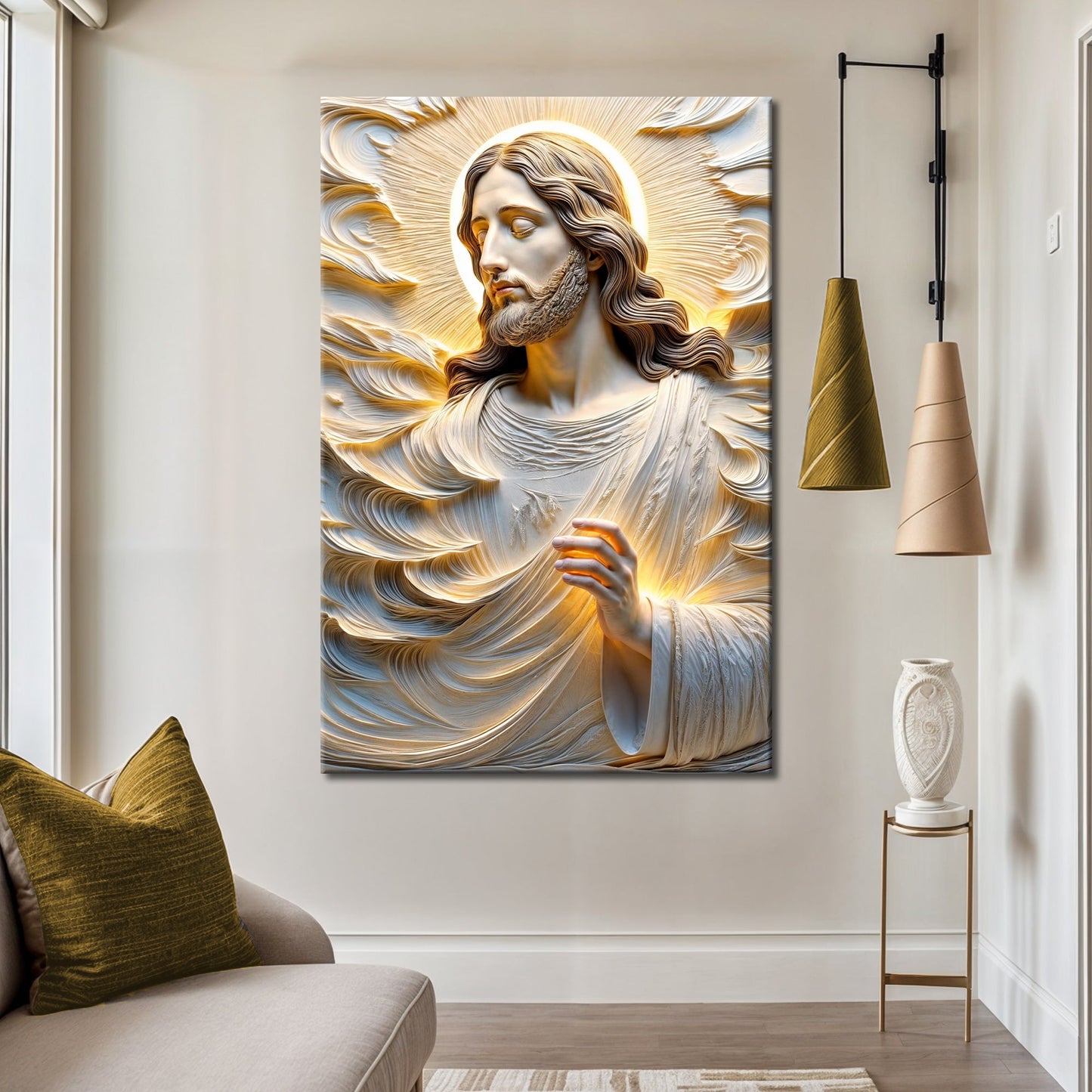 Faith Over Fear Sacred Serenity Canvas Wall Art