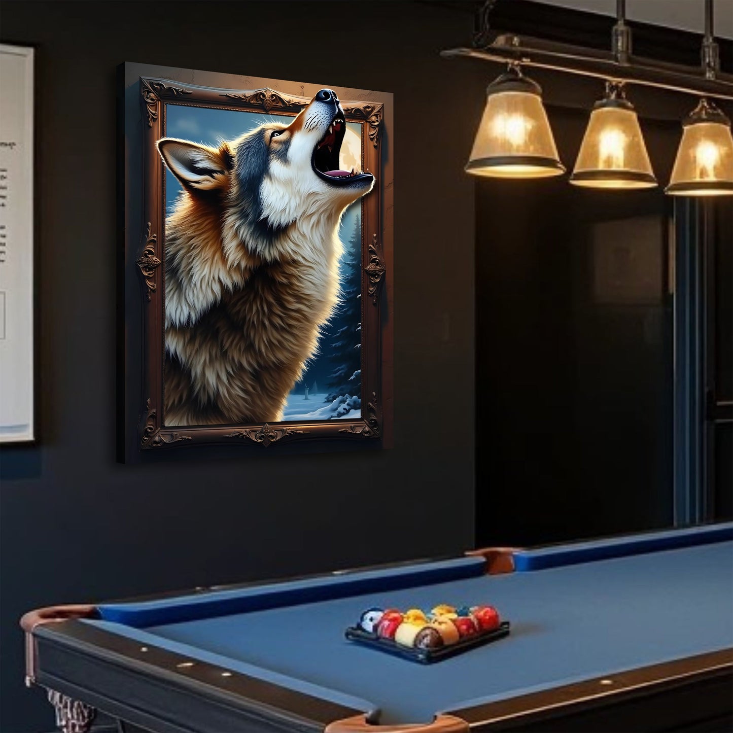 3D Wolf Canvas Wall Art