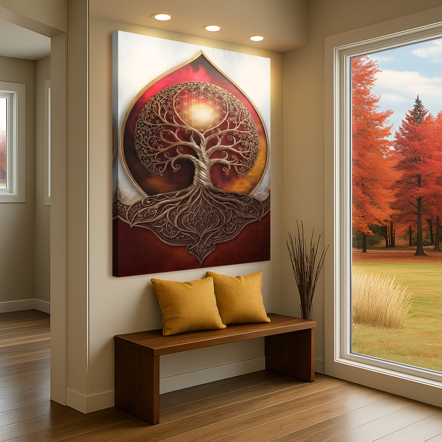 Tree of Life Sacred Geometry Abstract Canvas Wall Art