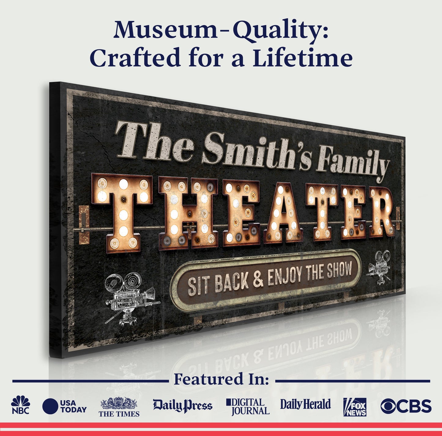 Theater Room Canvas Wall Art Sign VIII