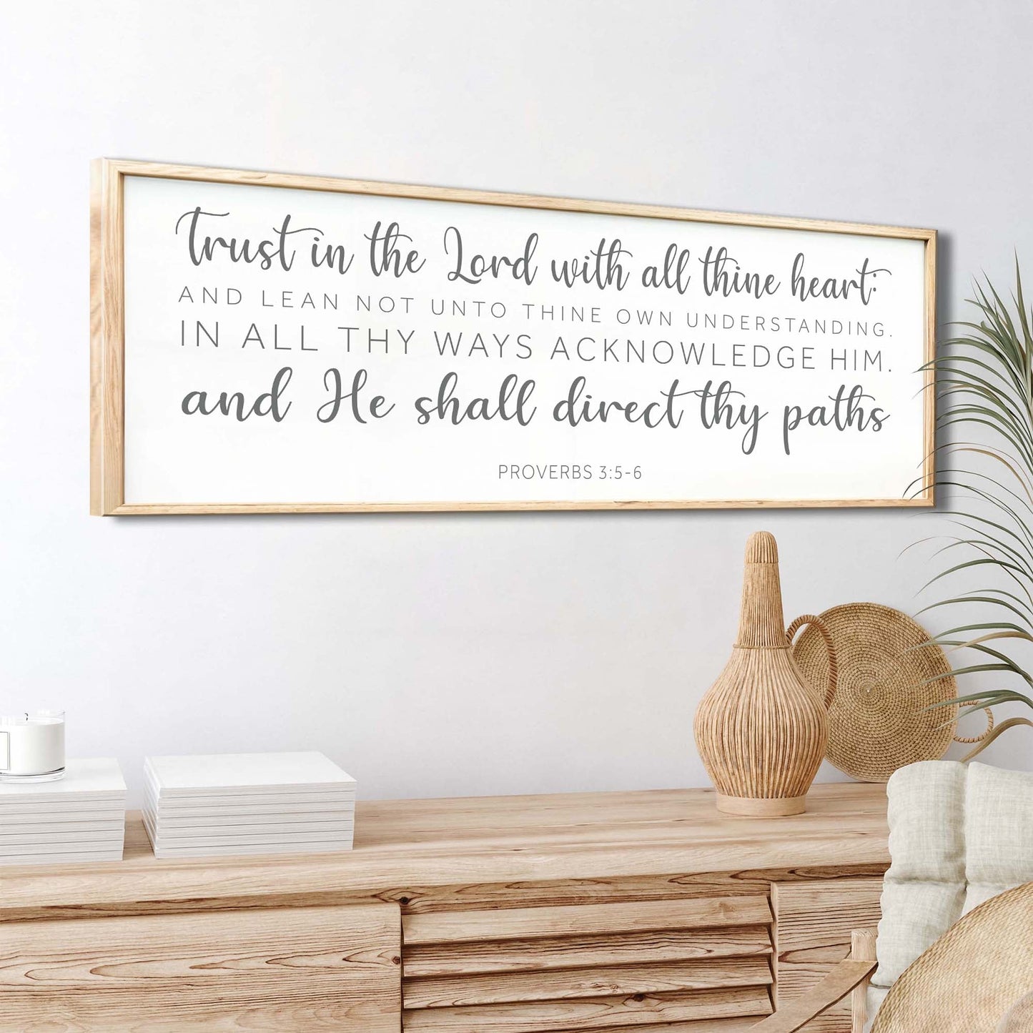 Proverbs 3:5-6 Faith Scripture Canvas Wall Art