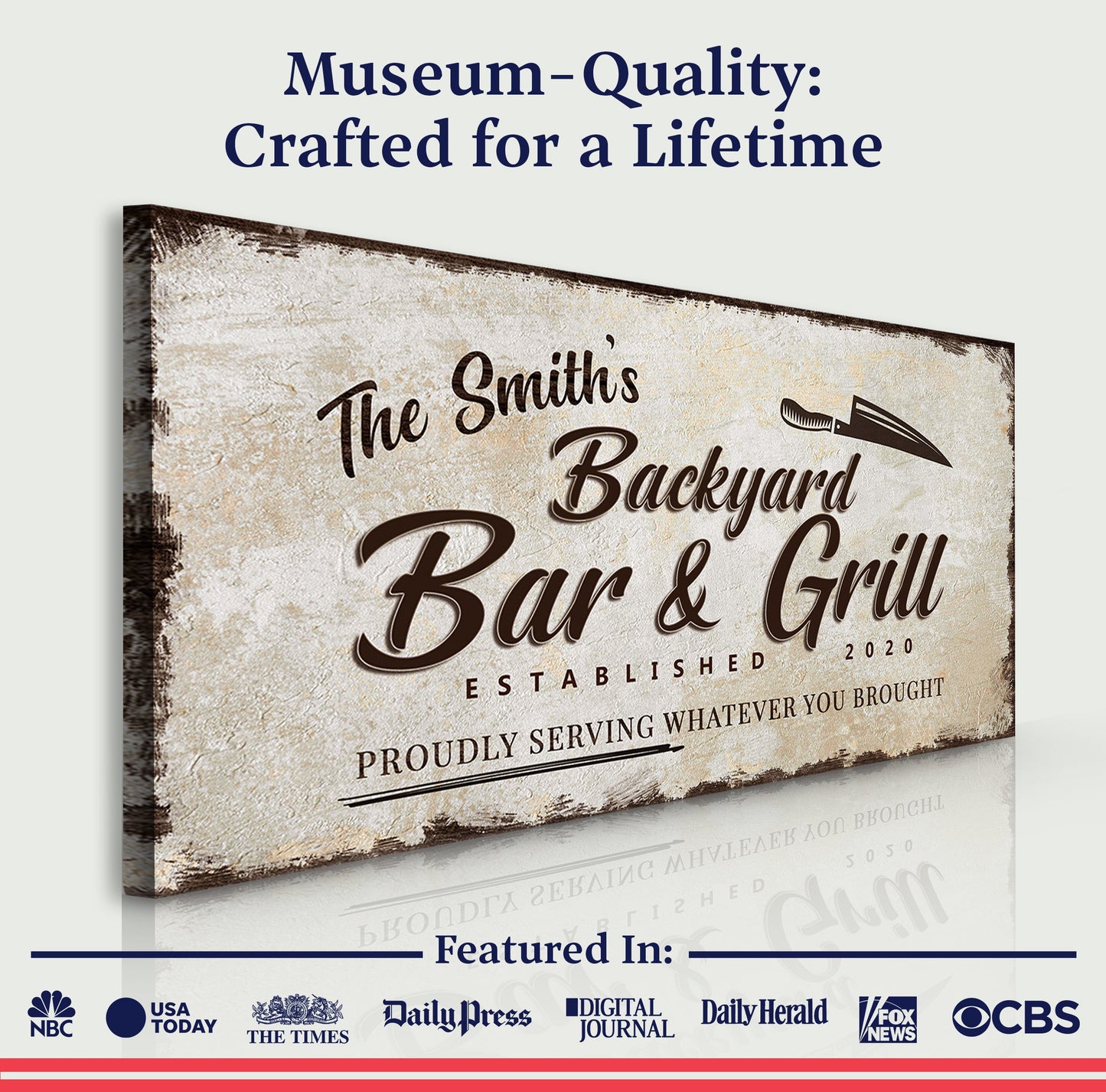 Backyard Bar And Grill Canvas Sign XVI