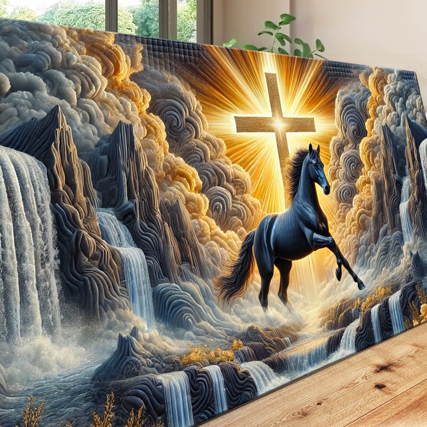 3D Horse Faith Canvas Wall Art III