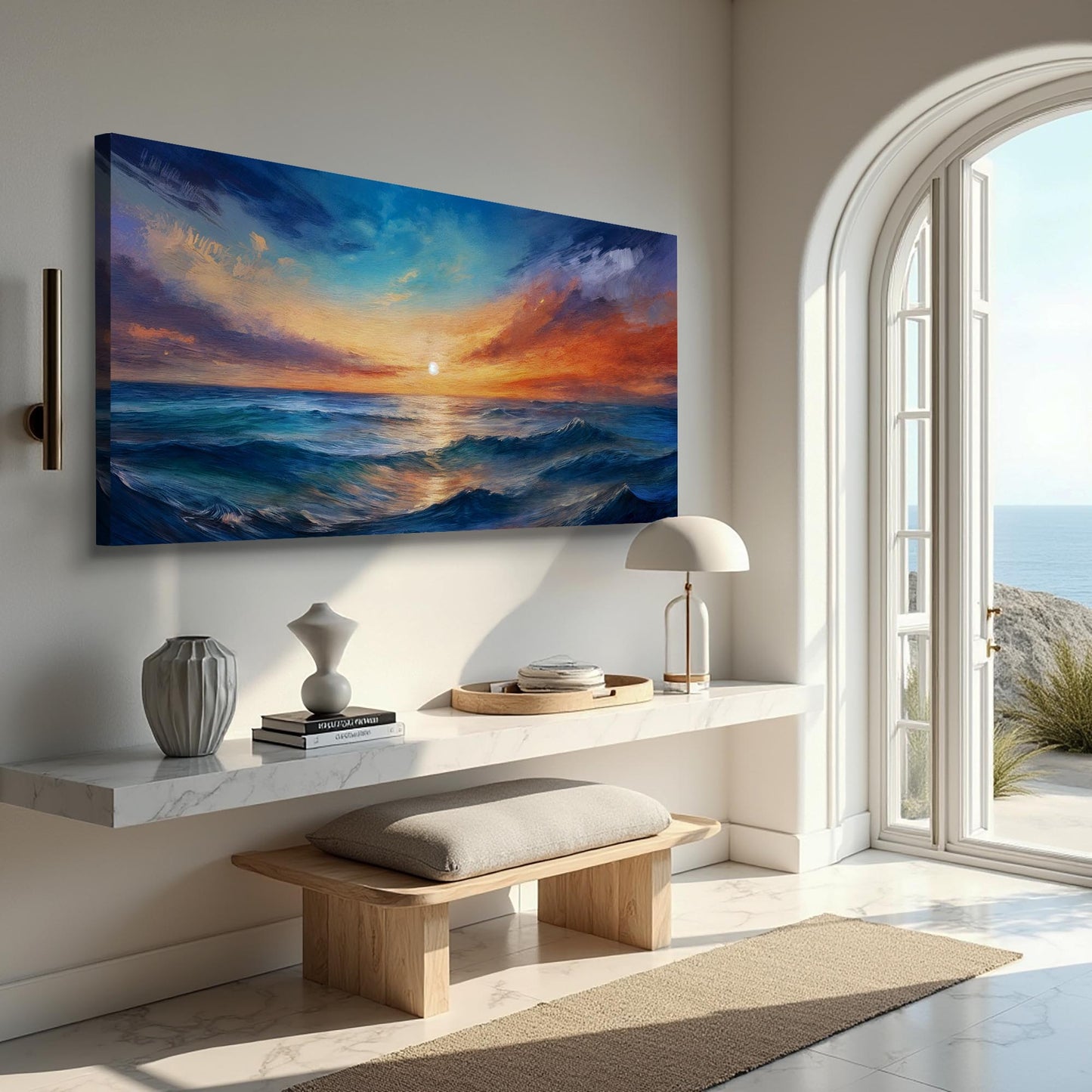 Waterscape Abstract Canvas Wall Art XIII