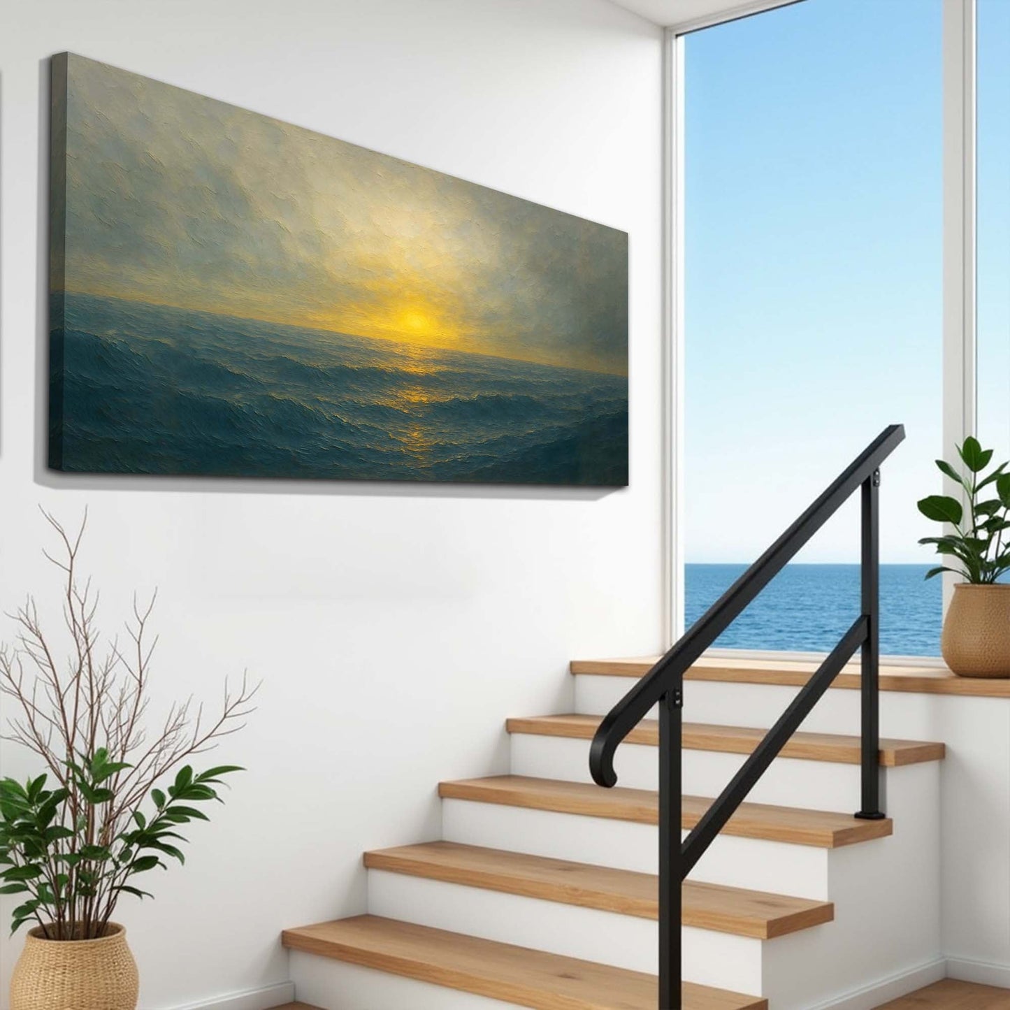Waterscape Abstract Canvas Wall Art IV