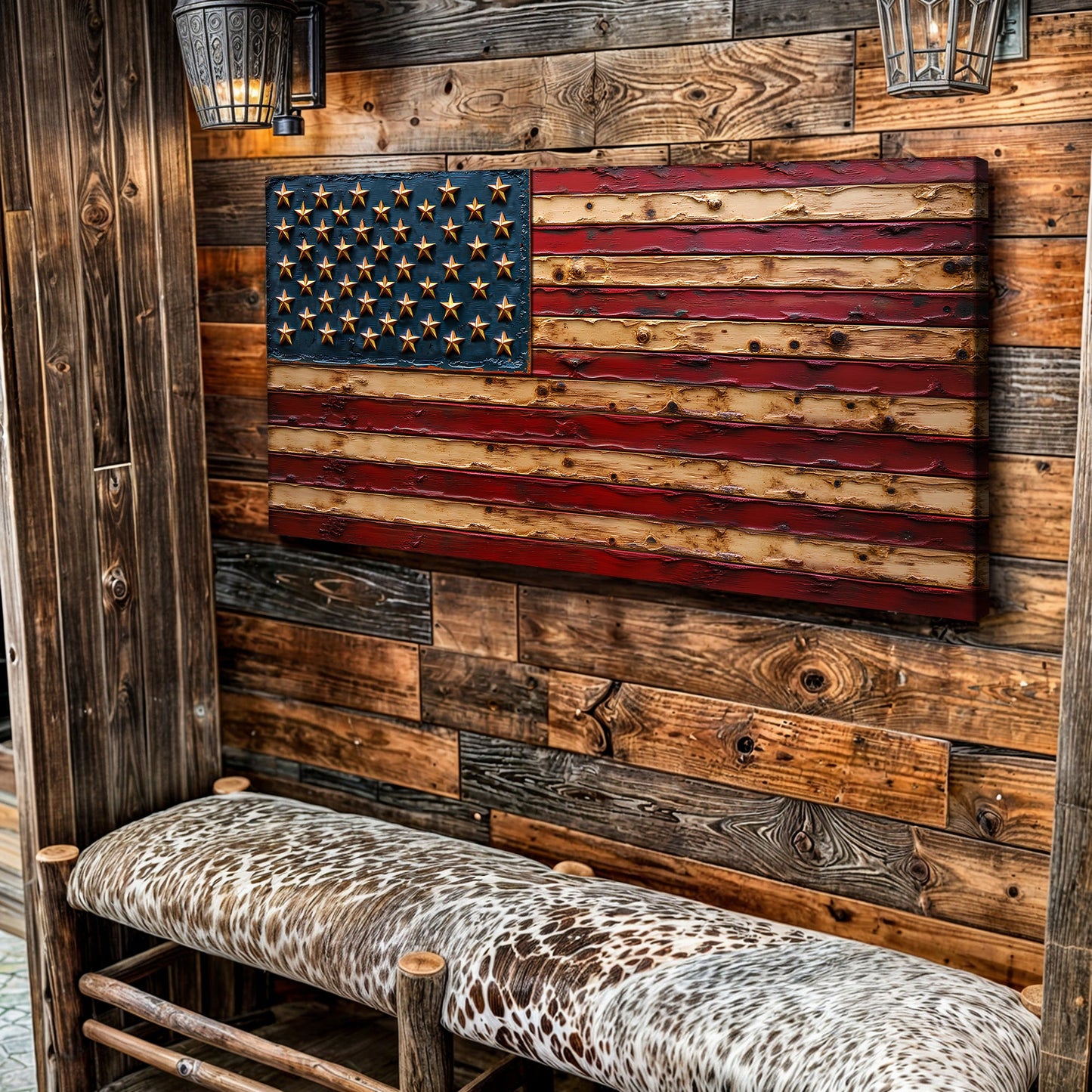 Old Glory American Flag Canvas Wall Art