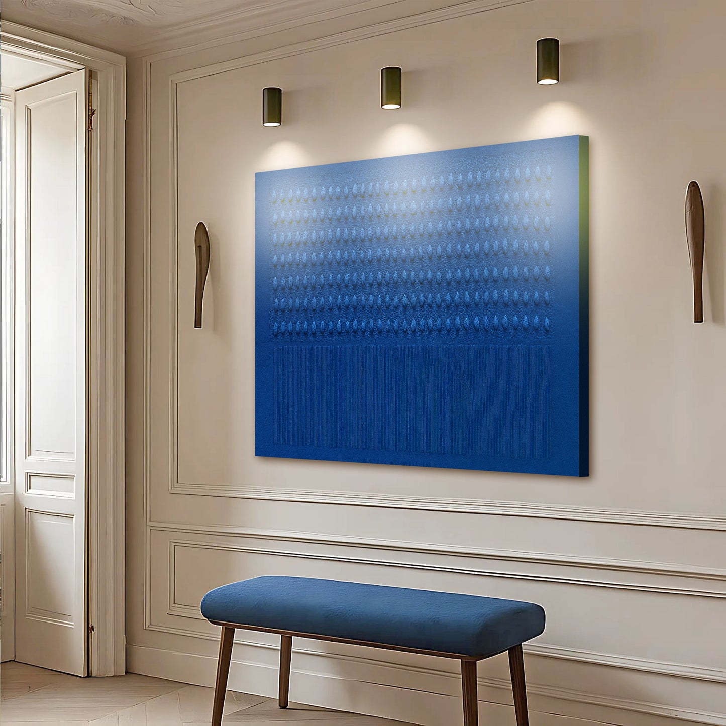 Minimalist Blue Gradient Abstract Canvas Wall Art