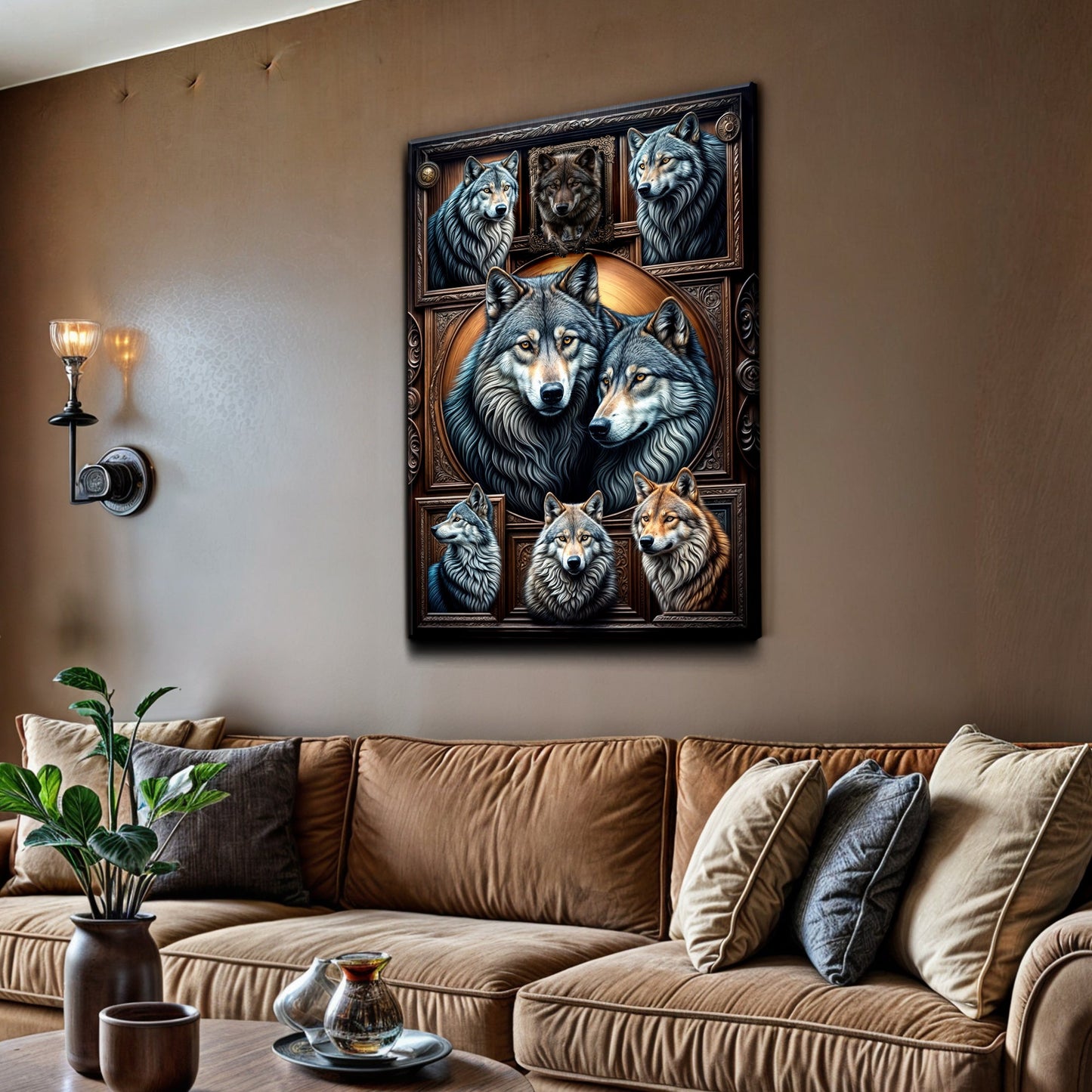 3D Wolf Collage Wall Decor