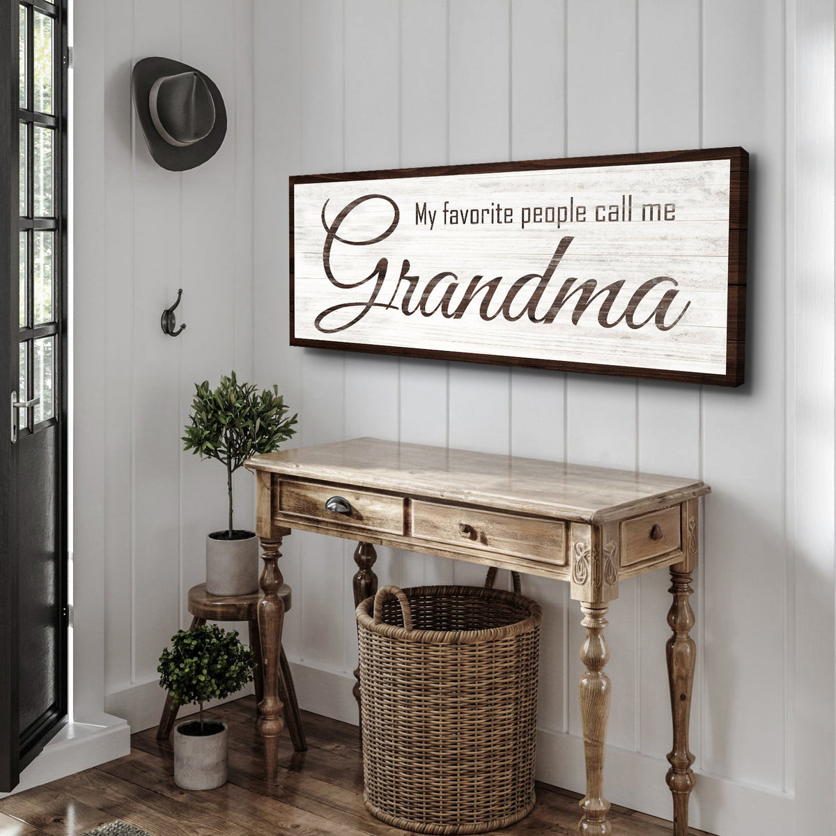 My Favorite People Call Me Grandma canvas shown in a styled room setting, view 4