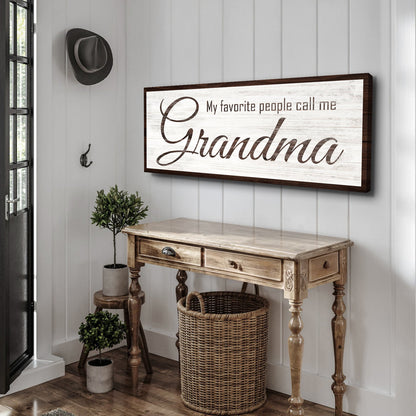 My Favorite People Call Me Grandma canvas shown in a styled room setting, view 4