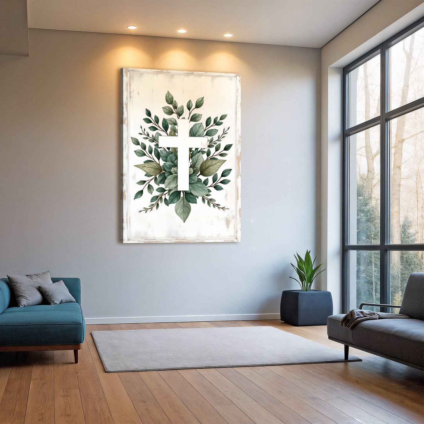 Minimalist Cross Faith Canvas Wall Art