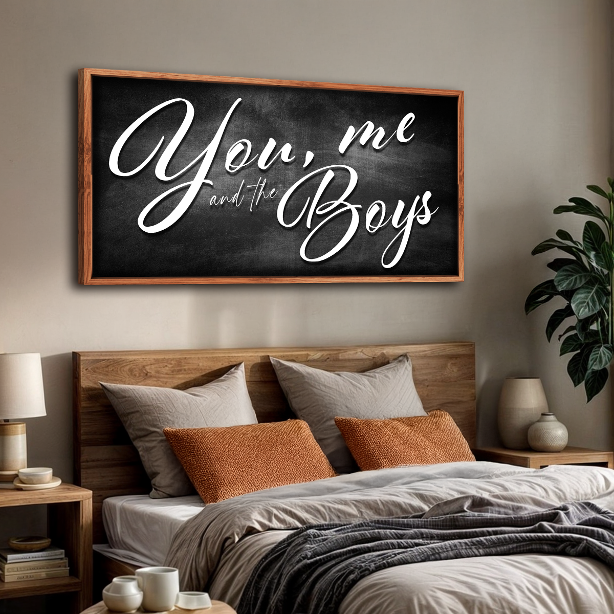 You Me and the Boys Farmhouse Family Canvas Wall Art