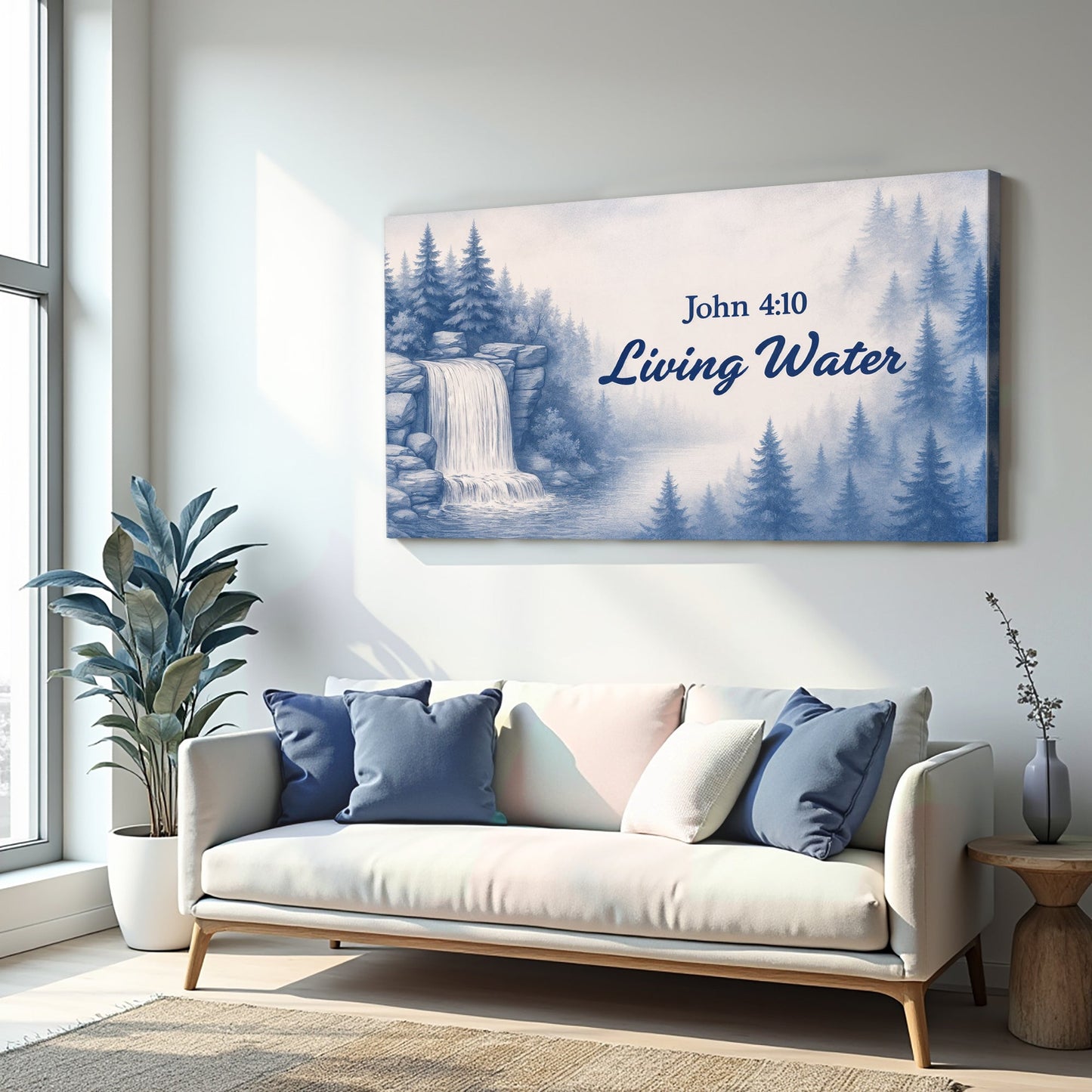 Living Water John 4:10 Faith Canvas Sign
