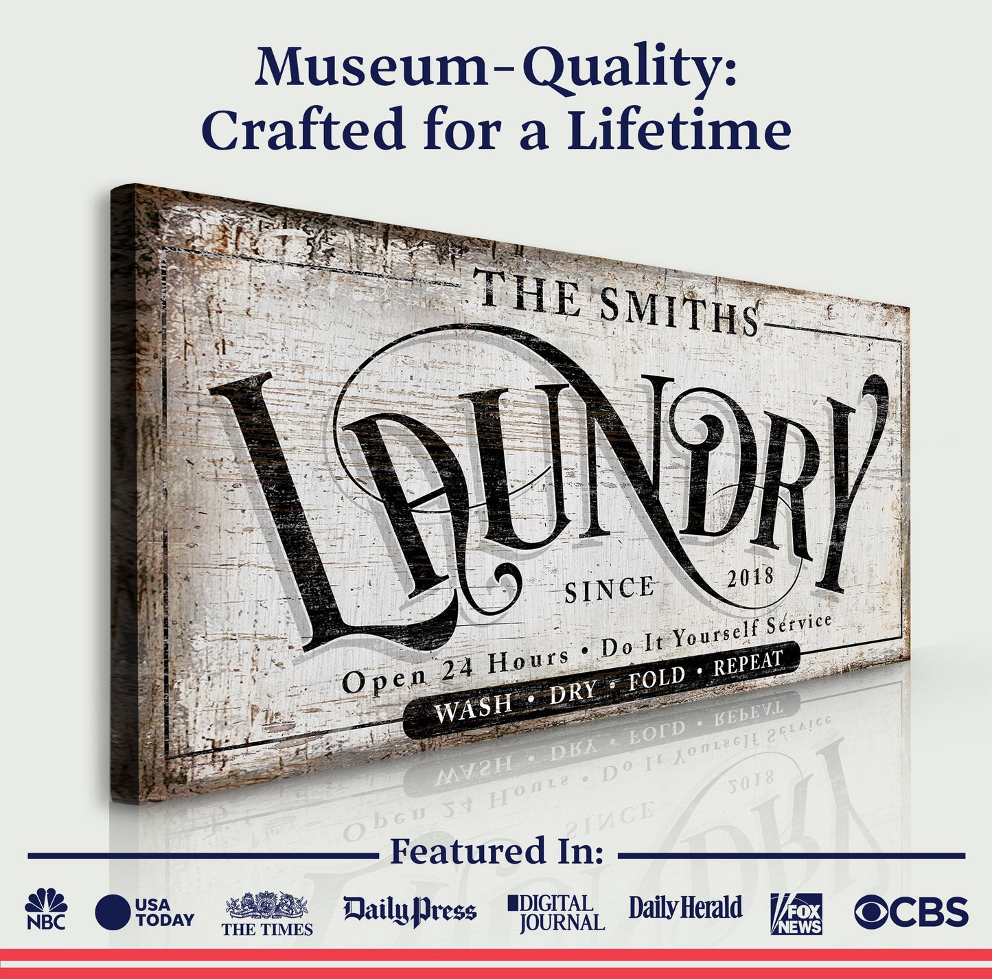 Laundry Room Canvas Art Sign