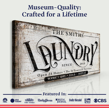 Laundry Room Canvas Art Sign