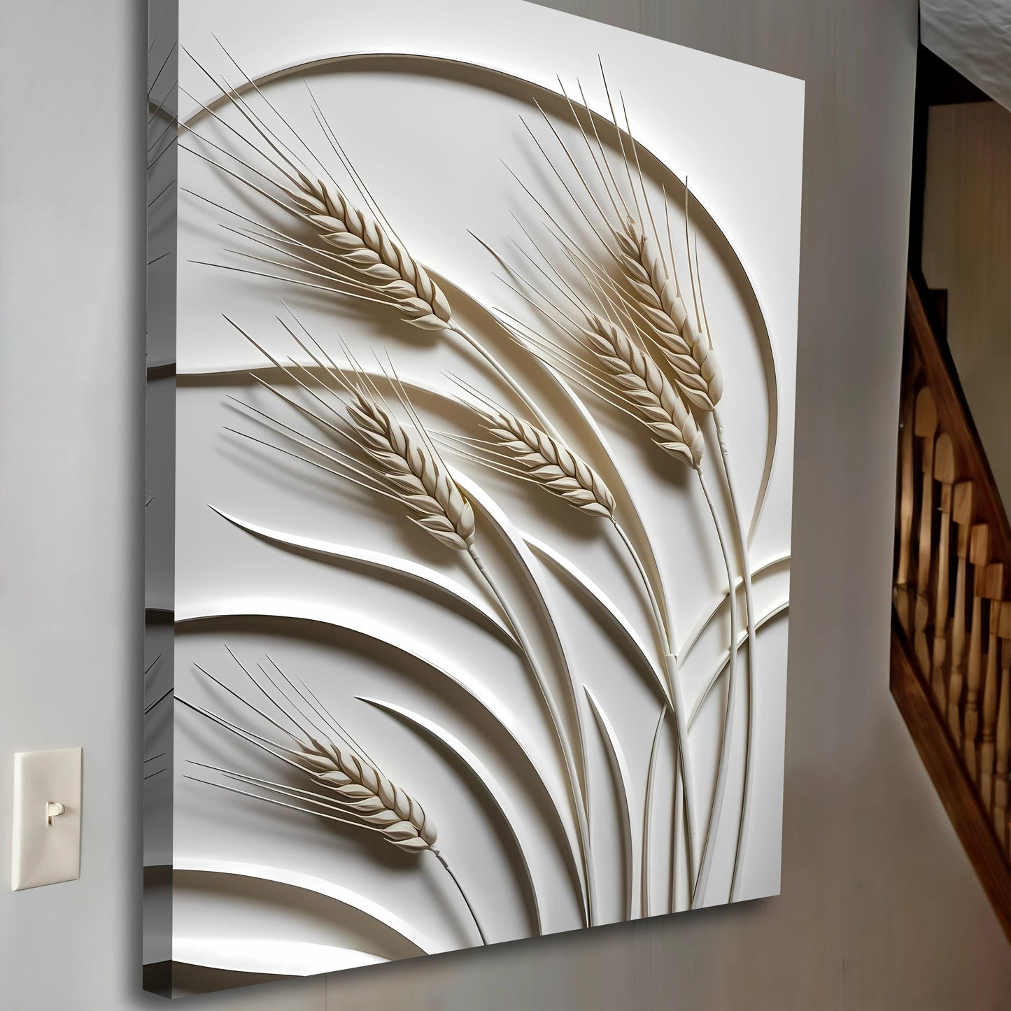 3D Minimalist Wheat Canvas Wall Art