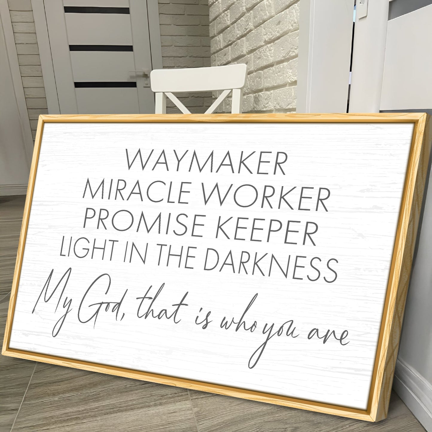 Way Maker Miracle Worker Faith Sign Canvas Wall Art