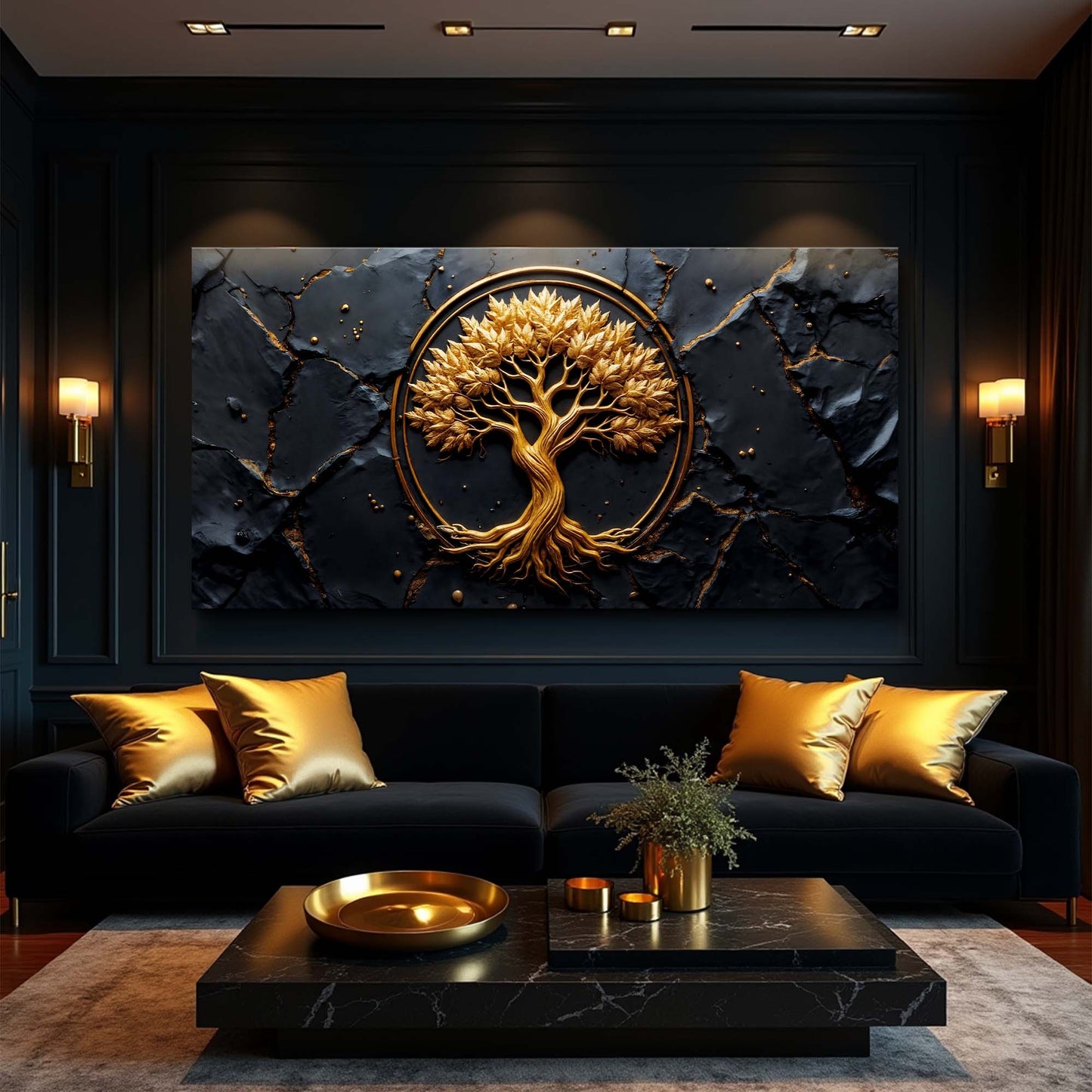 Golden Grove Tree of Life Canvas Wall Art - Nature Print