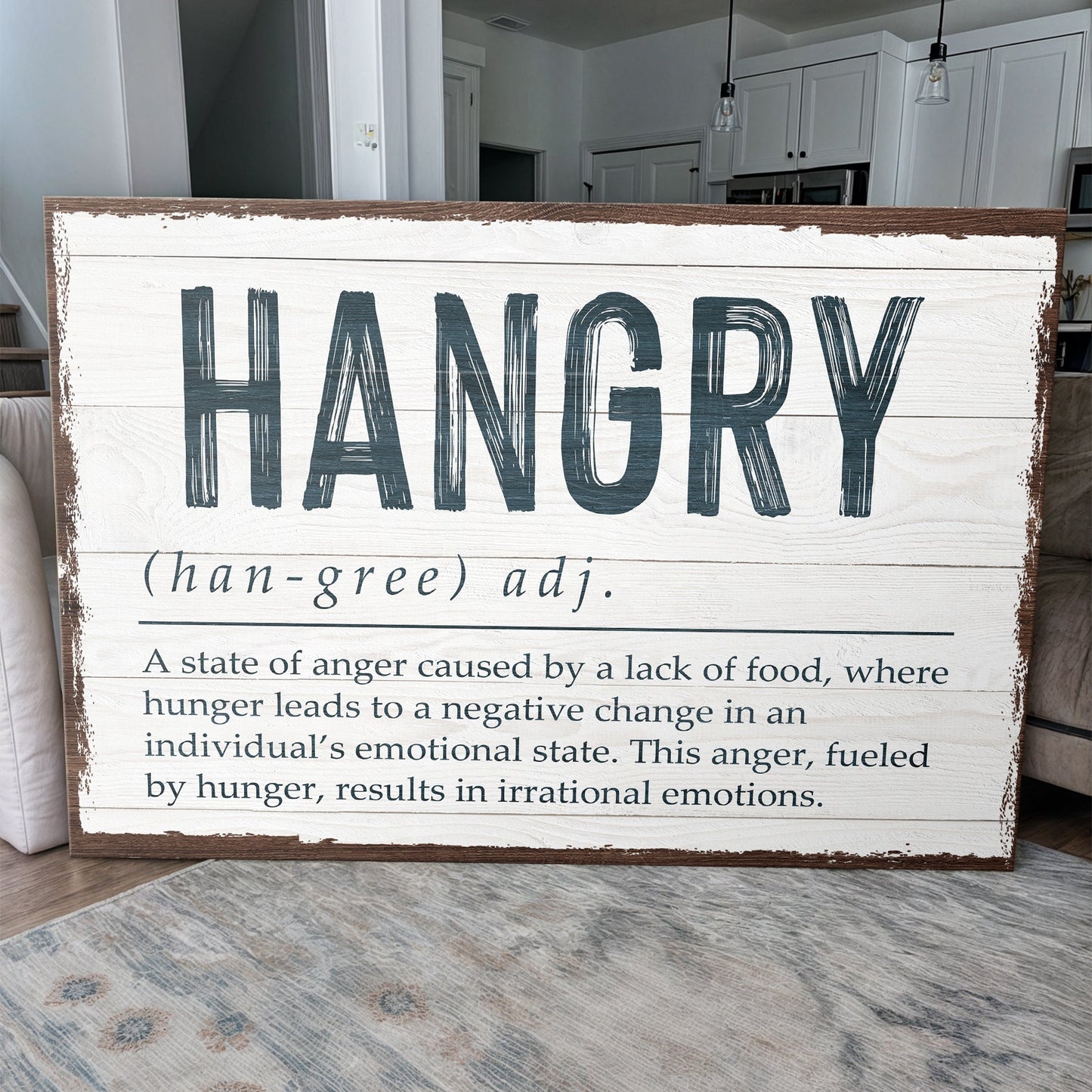 Hangry Kitchen Sign Canvas Wall Art