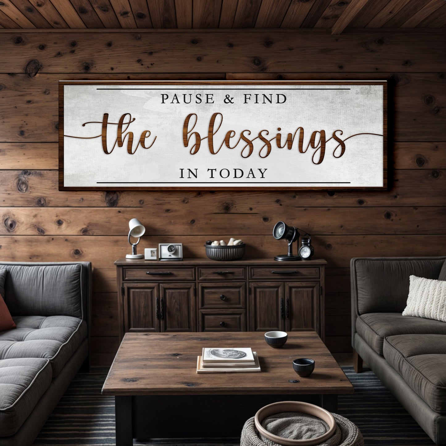 Pause and Find the Blessings Faith Sign Canvas Wall Art