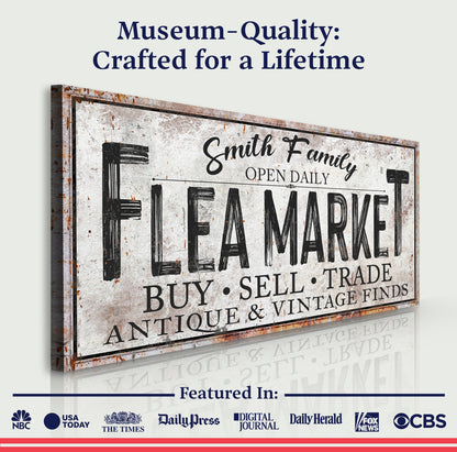 Family Flea Market Vintage Canvas Wall Art Sign