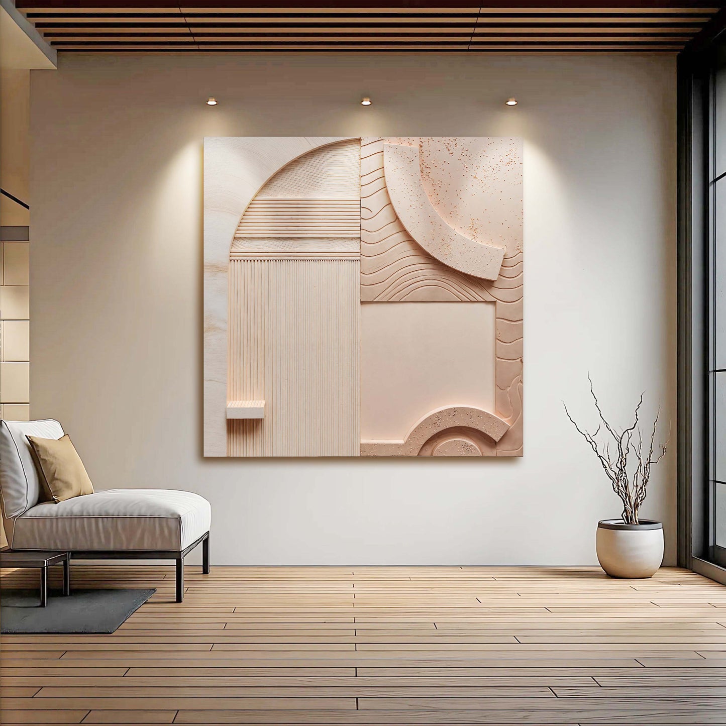 Minimalist Peach Clay Abstract Canvas Wall Art