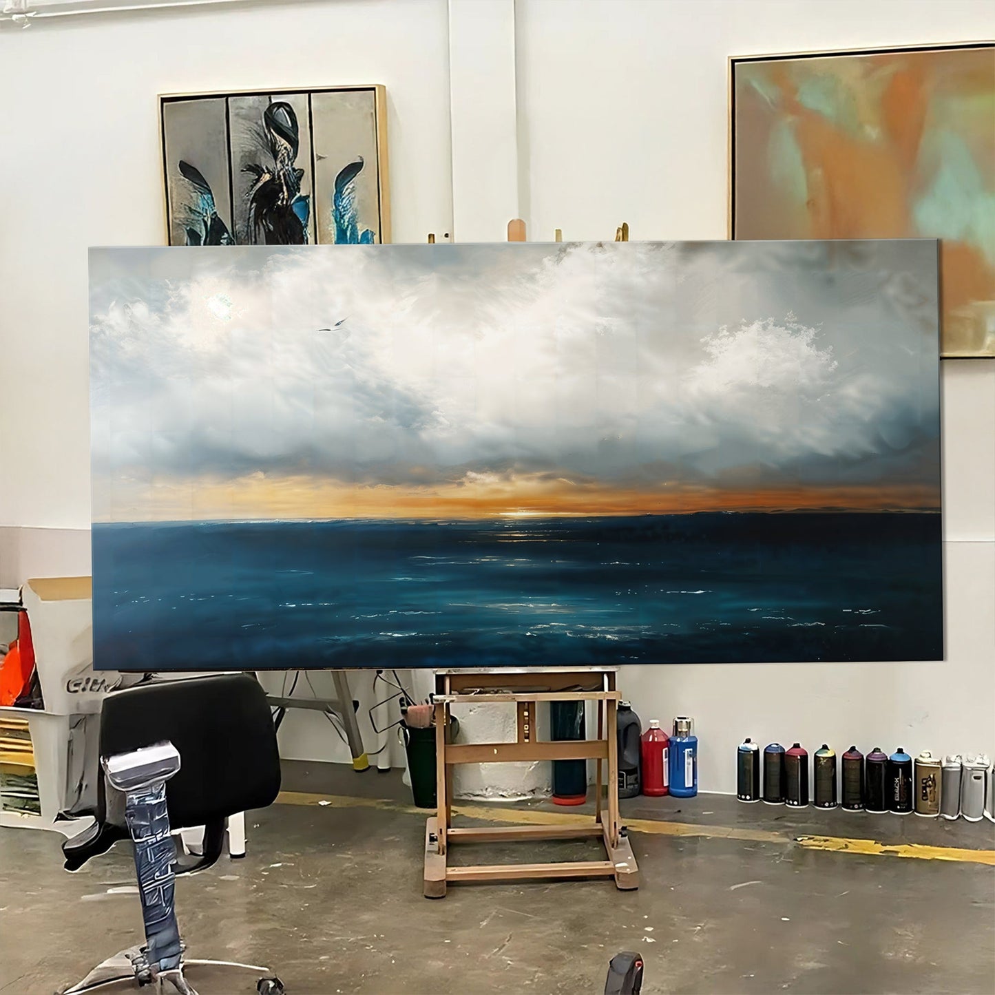 Waterscape Abstract Canvas Wall Art III