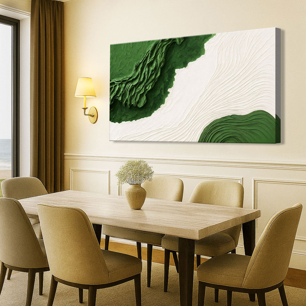 Green Rivers Abstract Canvas Wall Art IX