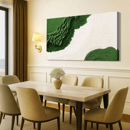 Green Rivers Abstract Canvas Wall Art IX