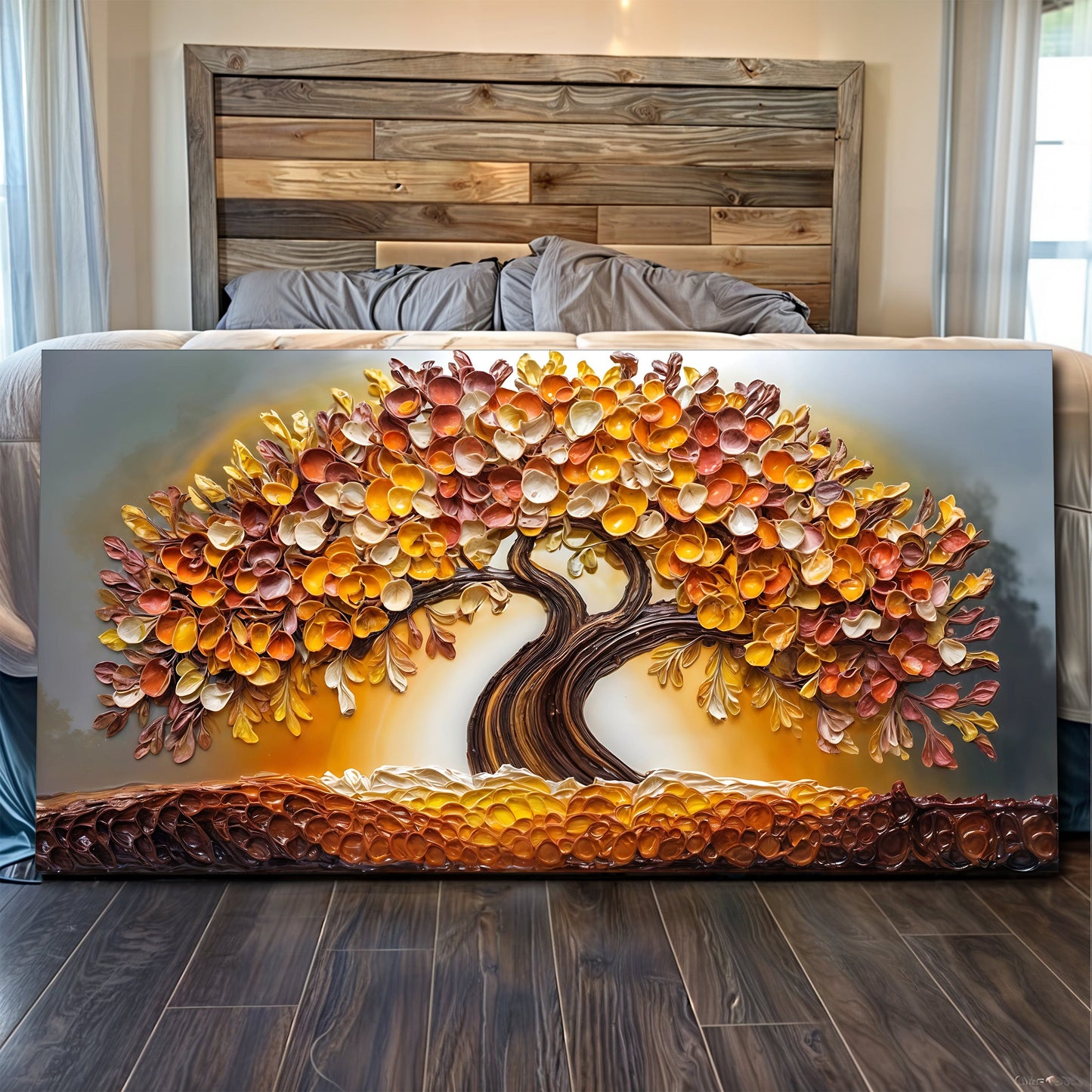 Golden Autumn Canvas Wall Art - Fall Landscape Print