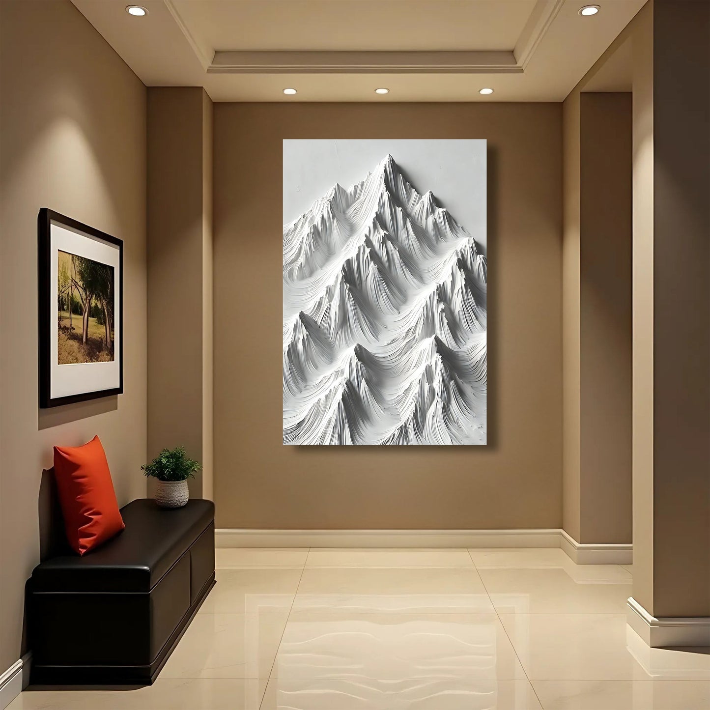 White Mountain Landscape Canvas Wall Art