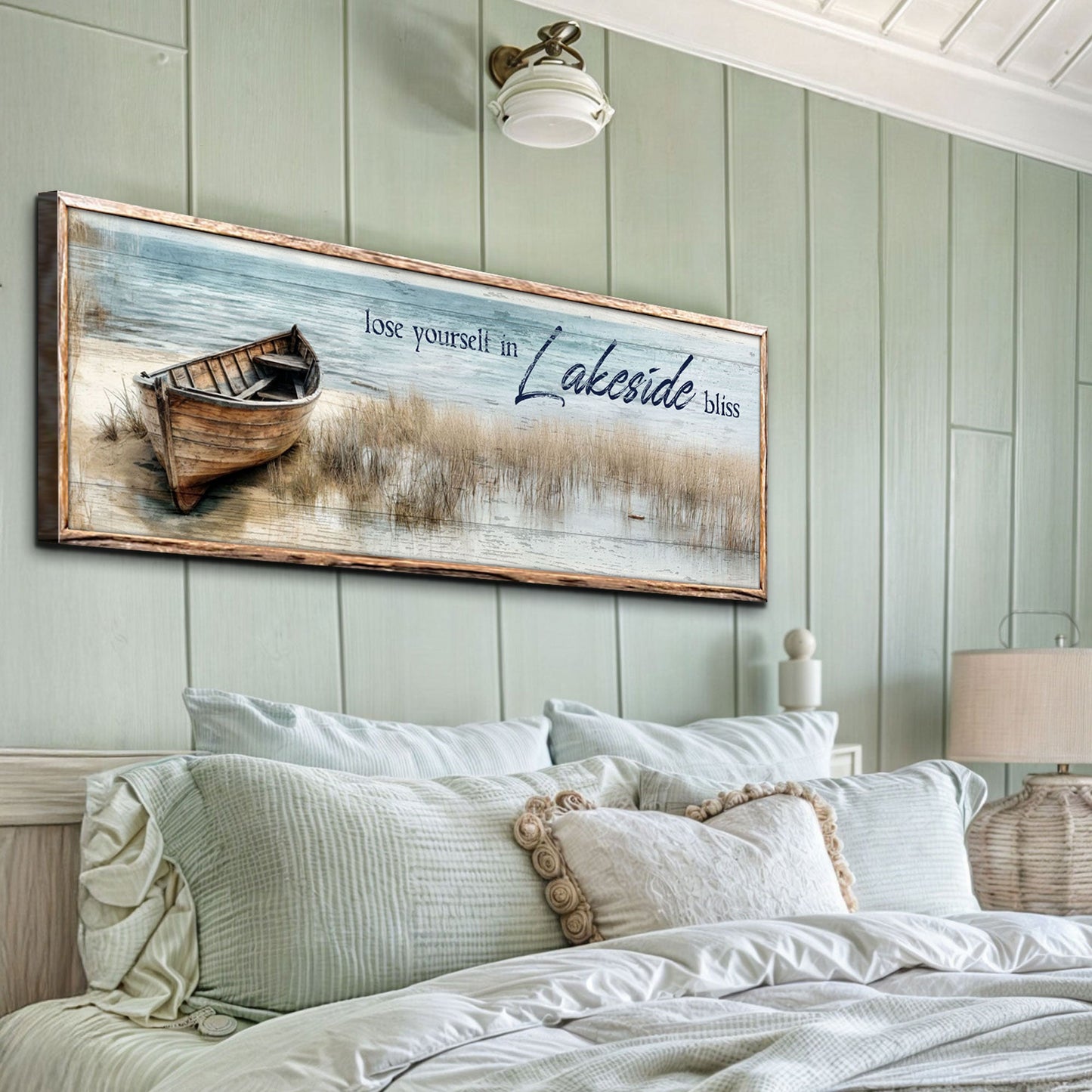 Lose Yourself in Lakeside Bliss Lake House Canvas Sign