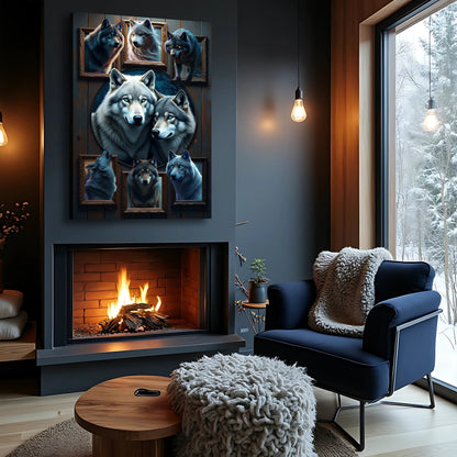 3D Wolf Collage Wall Art Print