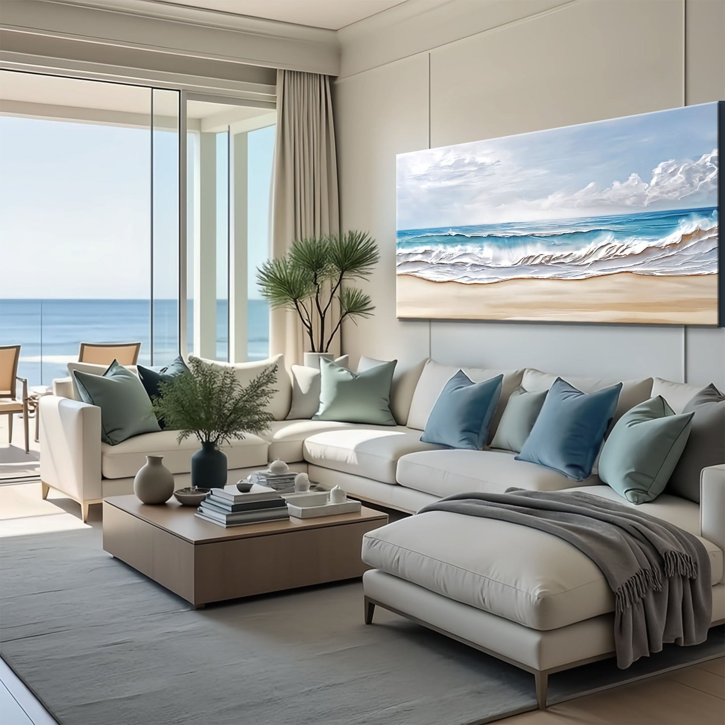 Serene Ocean Wave Wall Art on Canvas