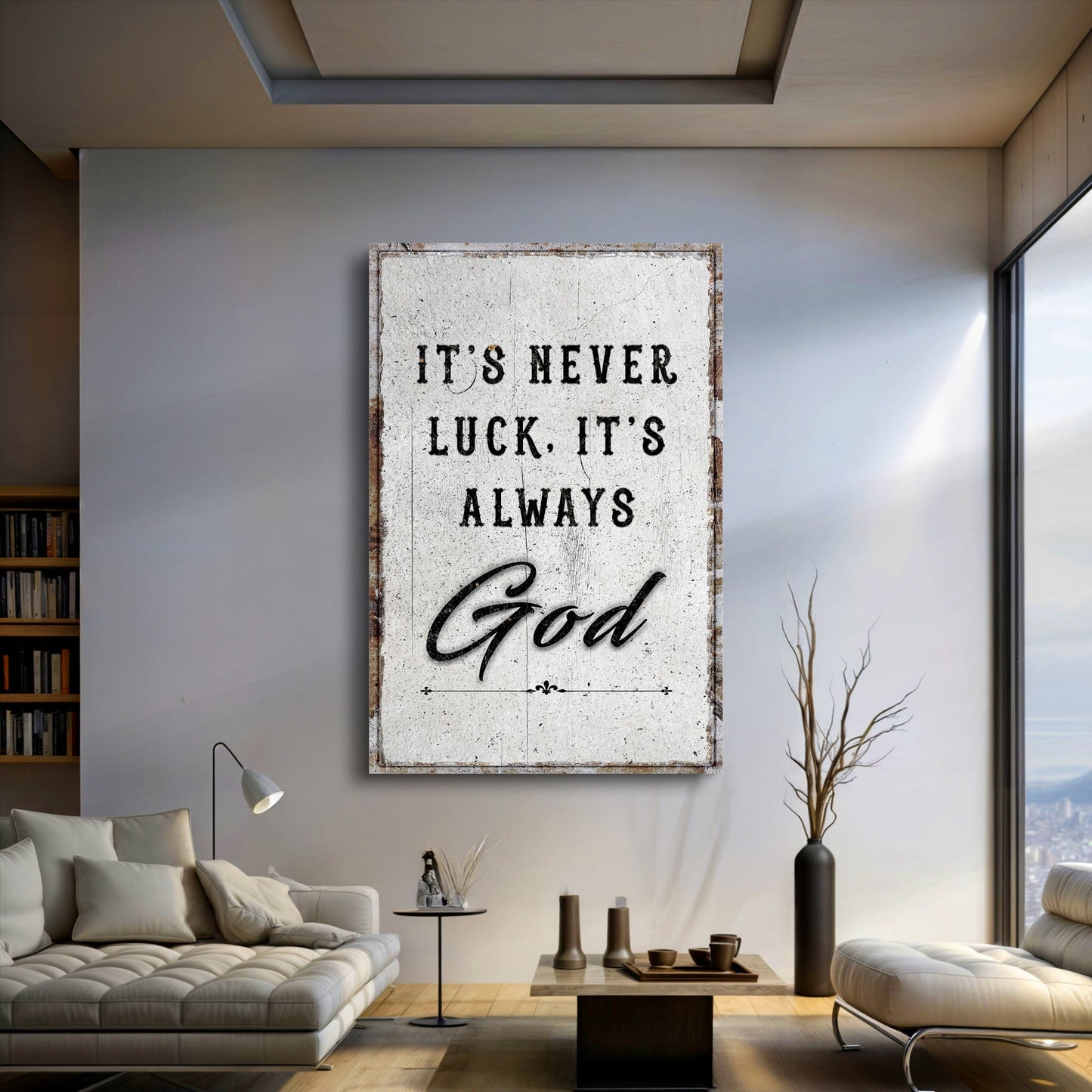 It's Never Luck It's Always God Faith Canvas Wall Art