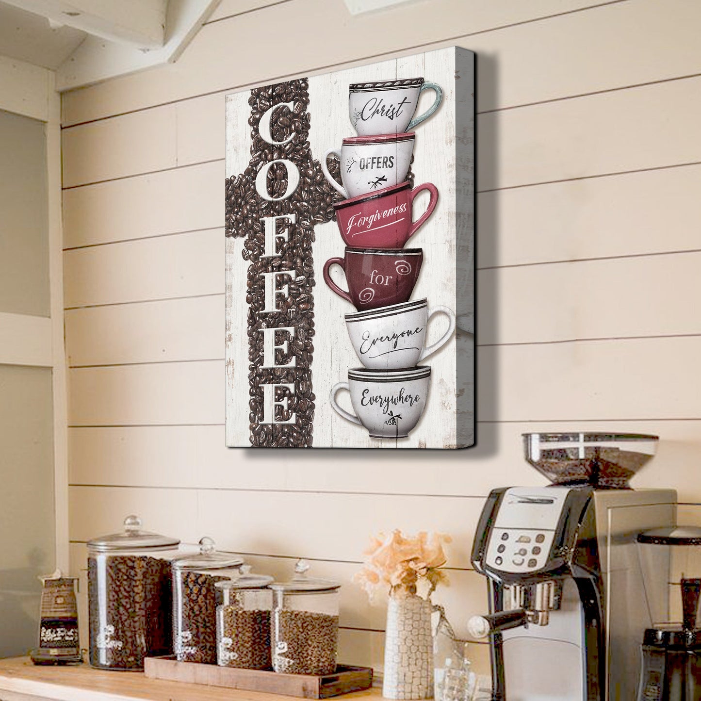 COFFEE Faith Sign Canvas Wall Art IV