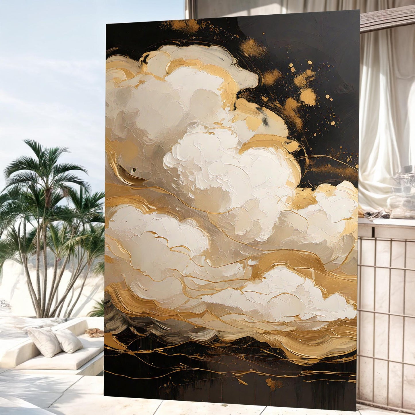 Auric Cloud Abstract Canvas Wall Art