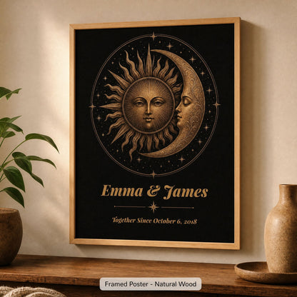 Personalized Sun & Moon Bronze Anniversary Print