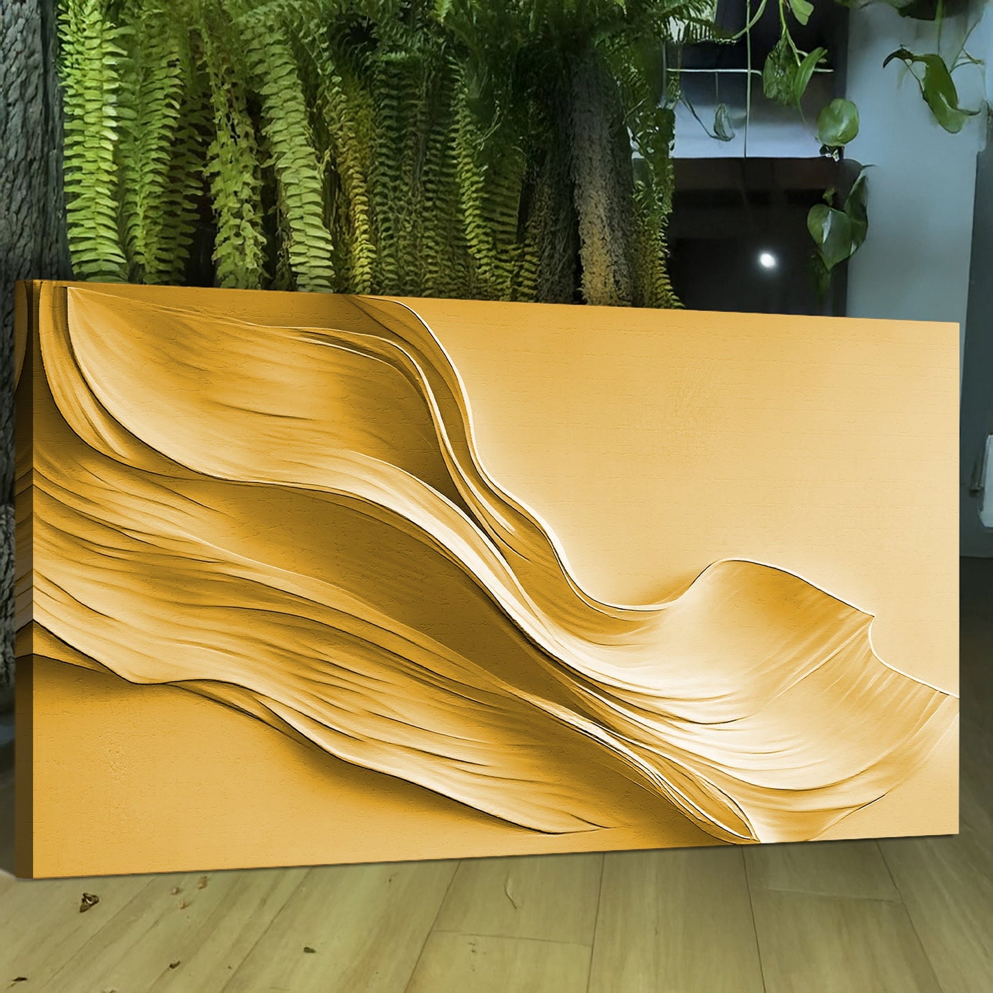 Gold Minimalist Canvas Wall Art - Abstract Gold Print
