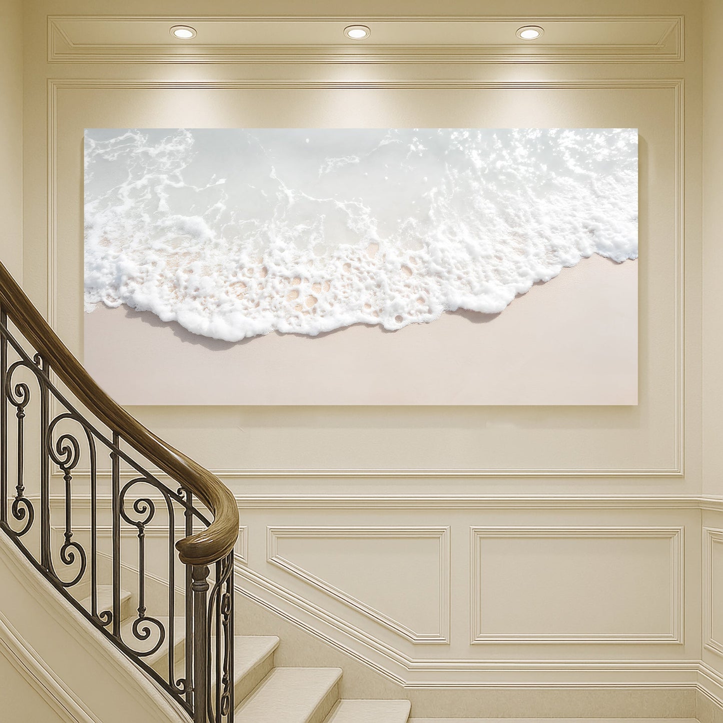 Sandy Waves Coastal Canvas Wall Art
