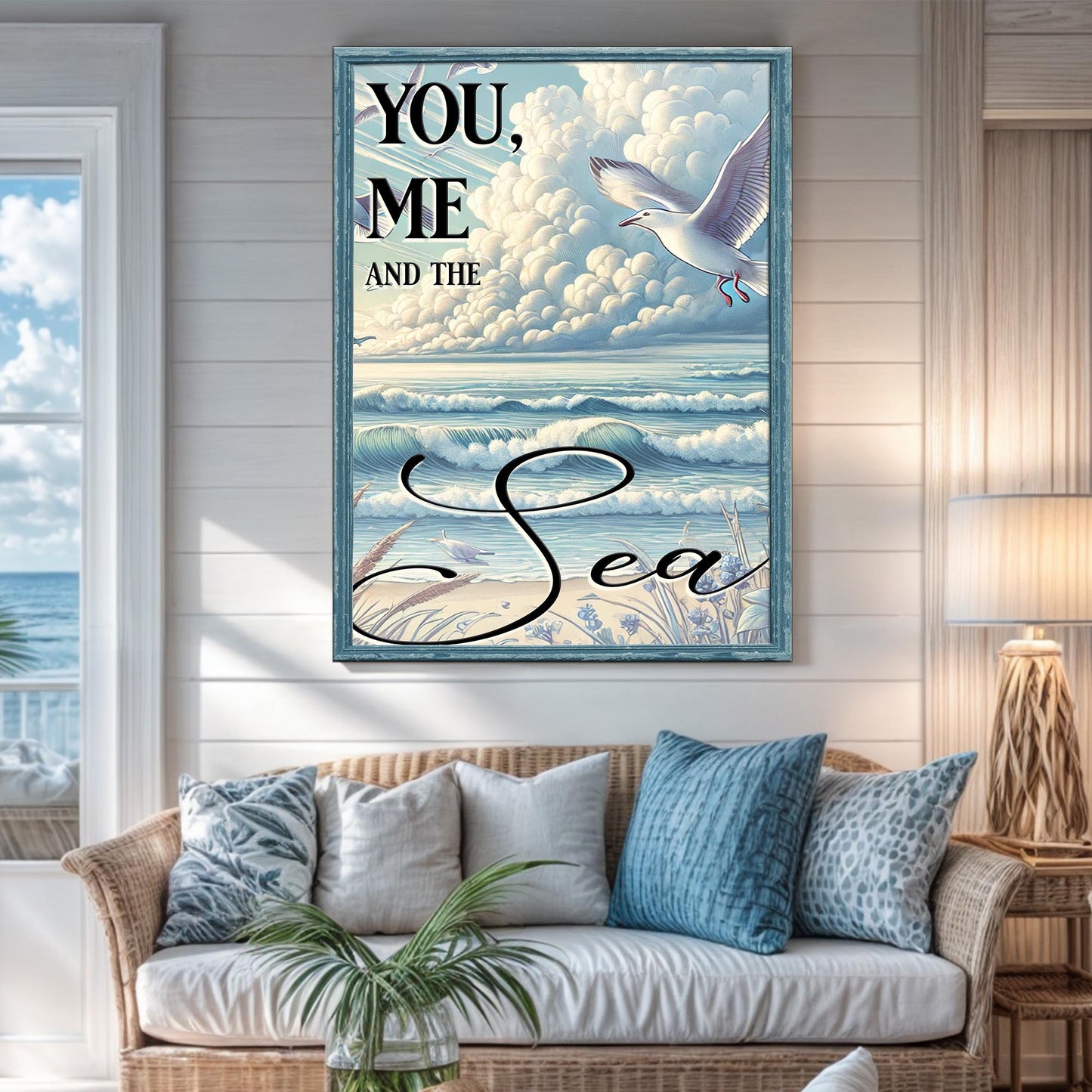 You Me and the Sea Ocean Canvas Wall Art