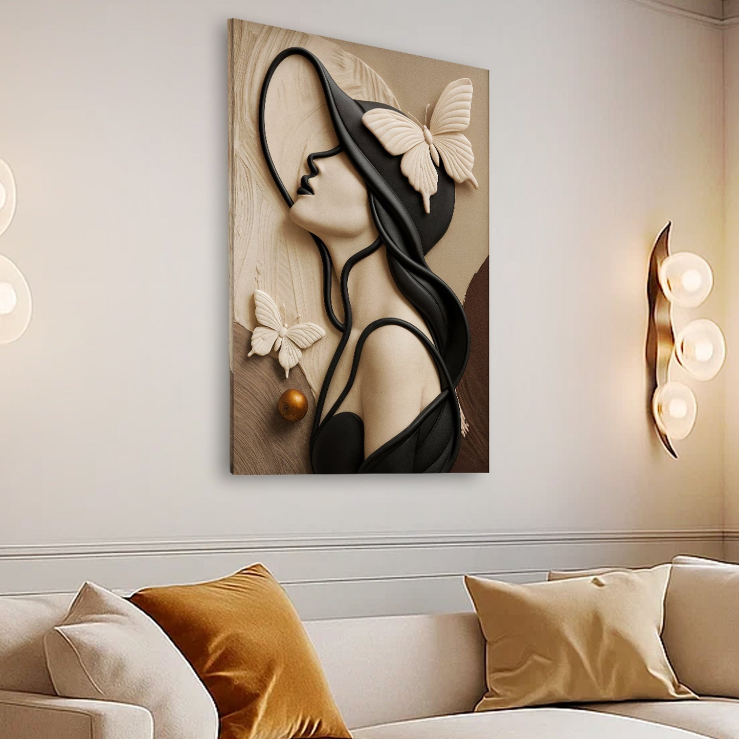Woman's Delicate Lines Canvas Wall Art