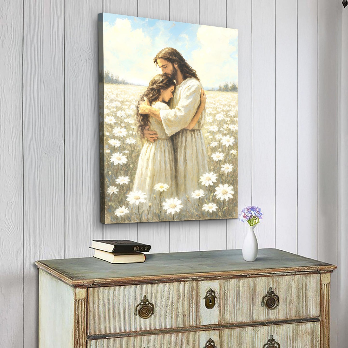 Divine Embrace of Grace Faith Canvas Wall Art