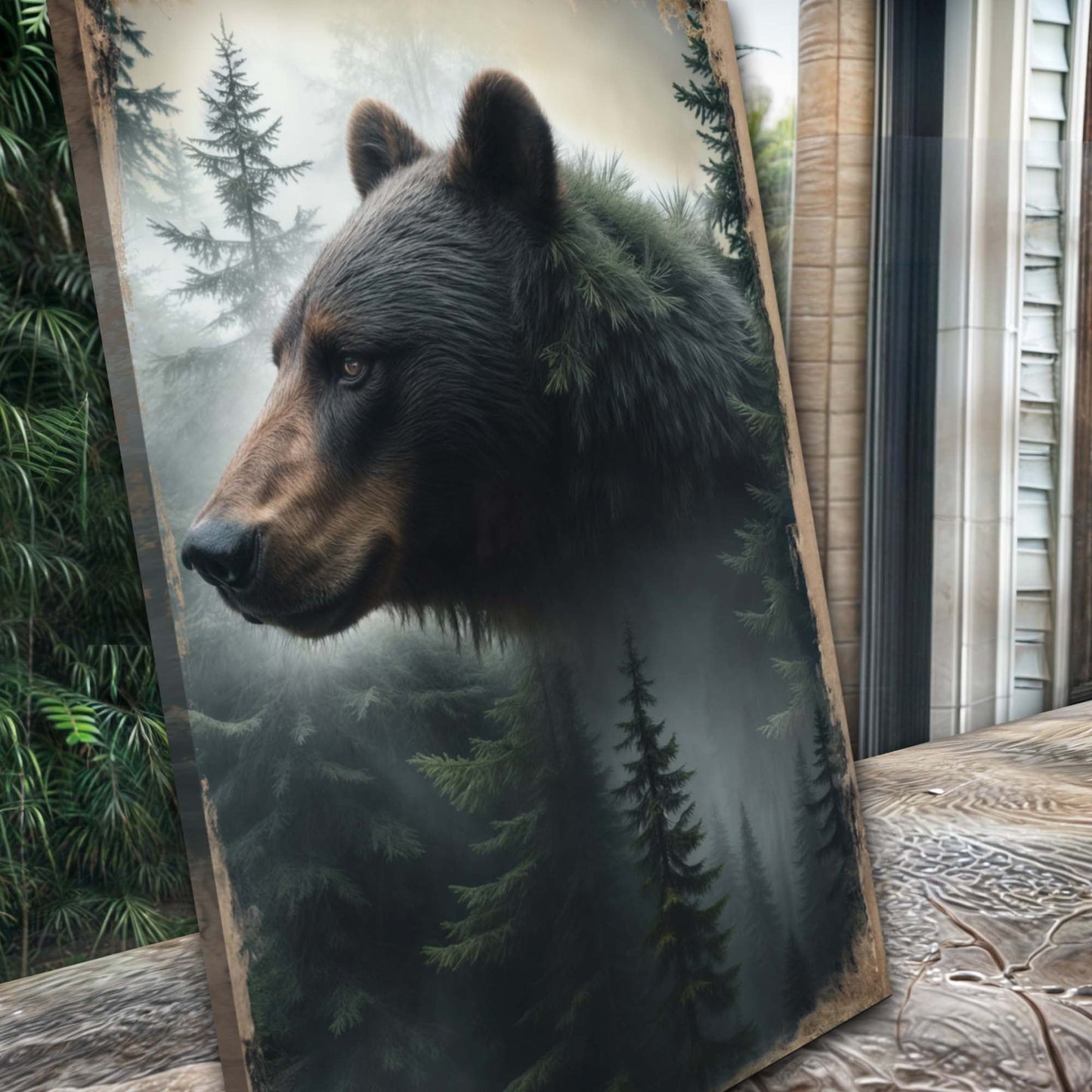 Black Bear Exposure Canvas Wall Art