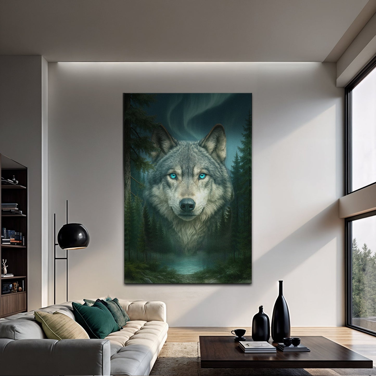 Wolf Northern Symphony Canvas Wall Art