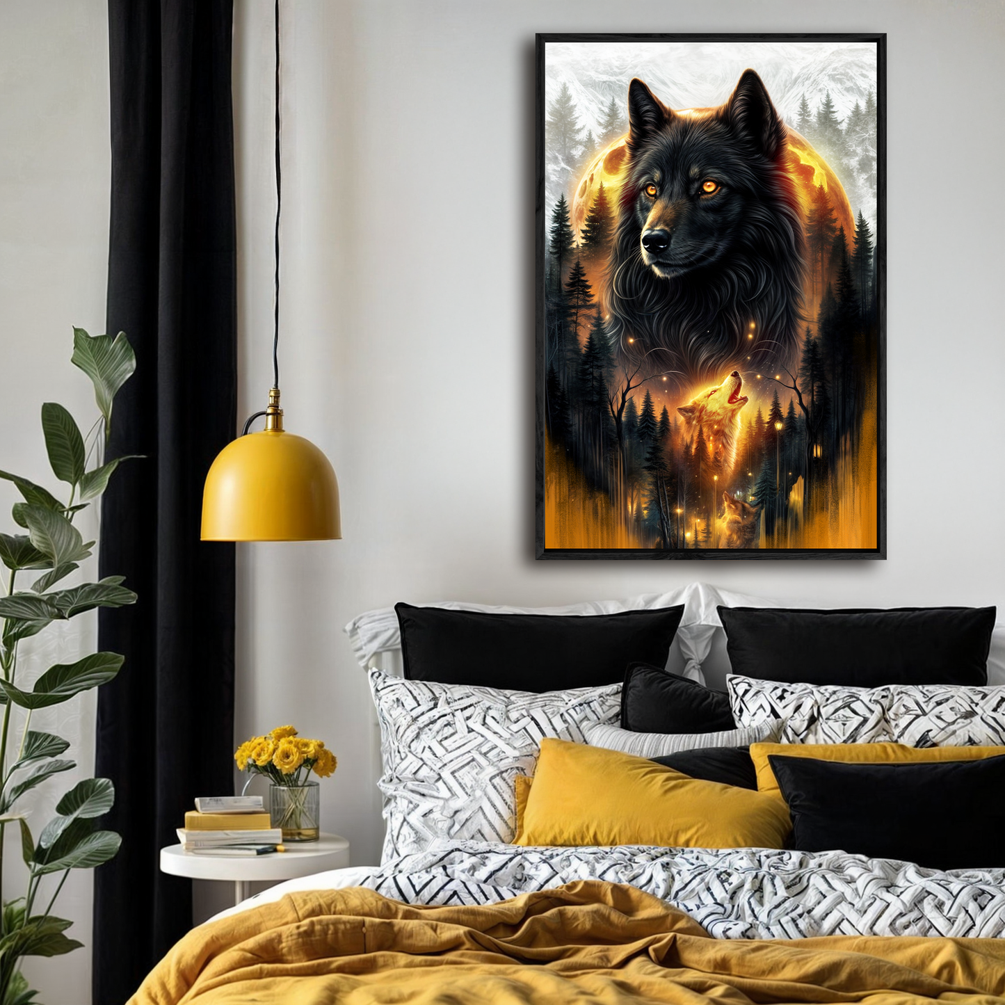 Eclipse of the Alpha Wolf Canvas Wall Art