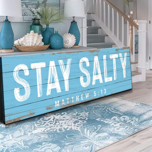 Stay Salty Coastal Ocean Canvas Wall Art